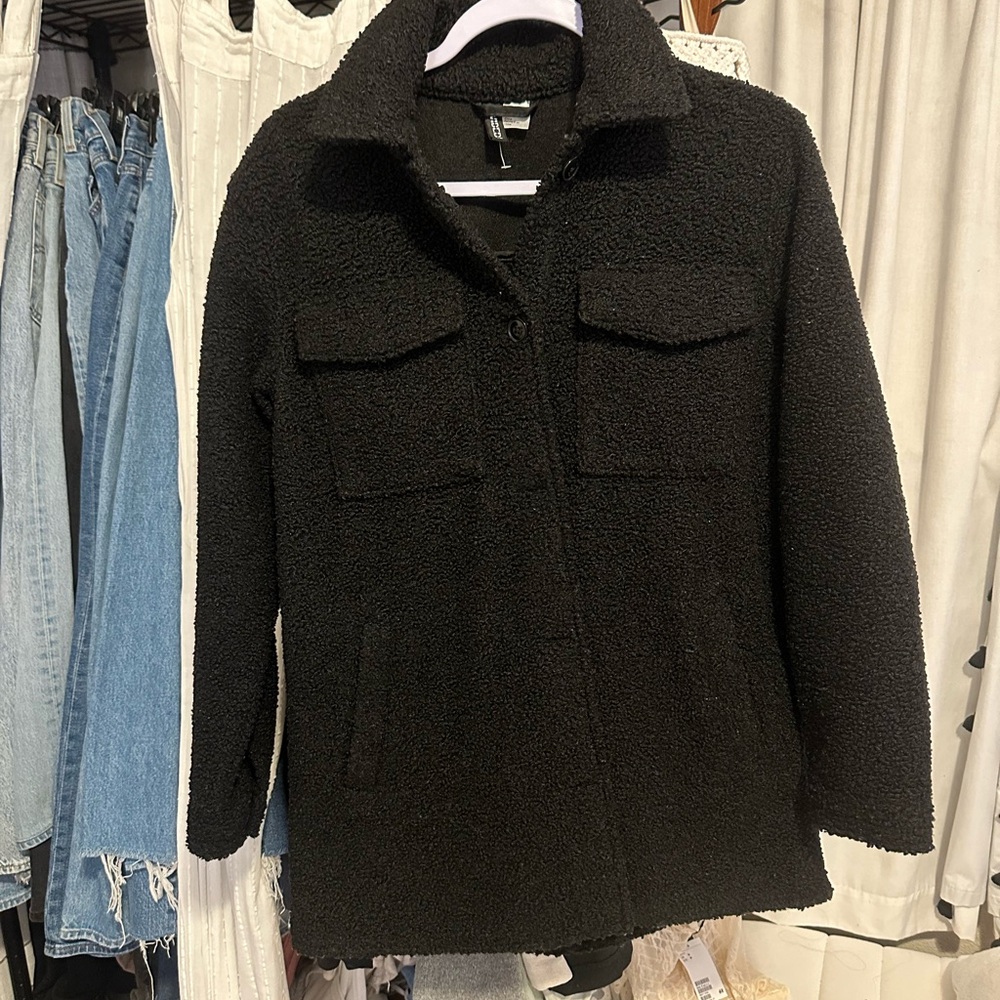 H&M Black Teddy Jacket